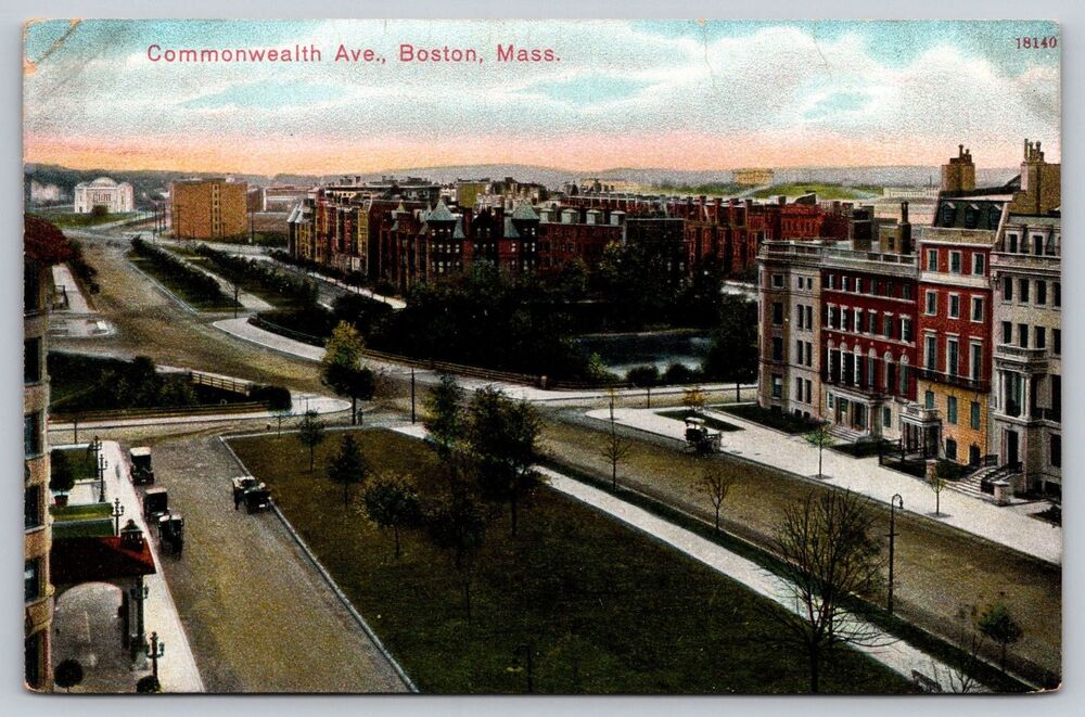 Antique Postcard Commonwealth Ave Boston Mass Reichner Bros 18140 Germany